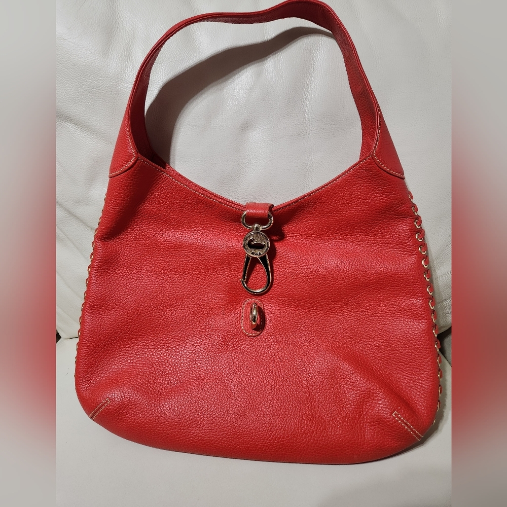 Dooney and Bourke Red Leather Authentic Belvedere Hobo bag